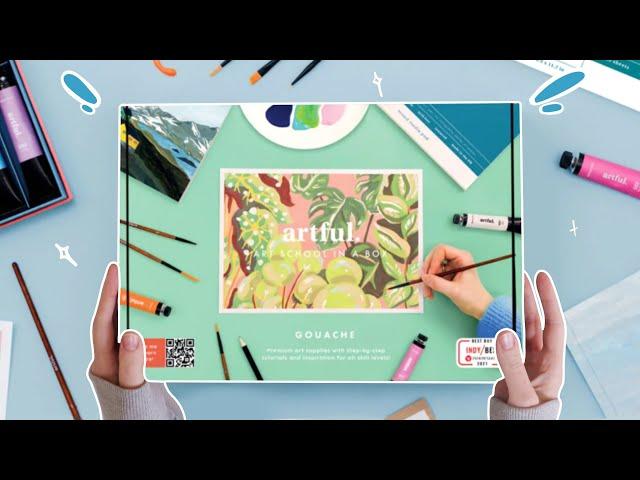 Artful Subscription UNBOXING + Review ! // Gouache Art School Box!!