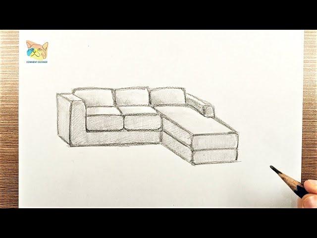 comment dessiner un canapé d'angle en perspective