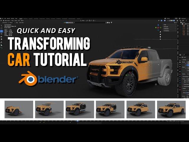 Car Transform Animation in Blender l Blender Tutorial l Easy Tutorial