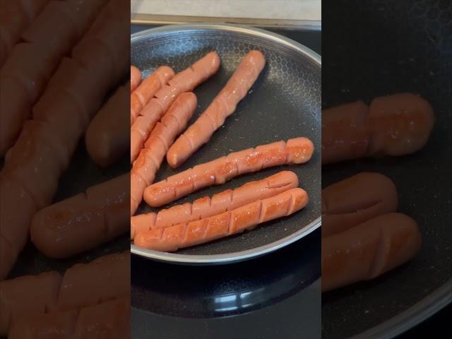 My favorite way to cook hot dogs inside.