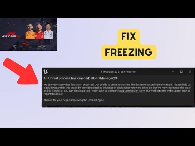 Fix F1 Manager 24 UE4 Crash, Fatal error, Freezing