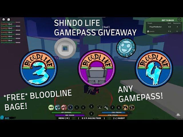 *NEW* SHINDO LIFE GAMEPASS GIVEAWAY! FREE BL BAG AND MORE! | Shindo Life Roblox