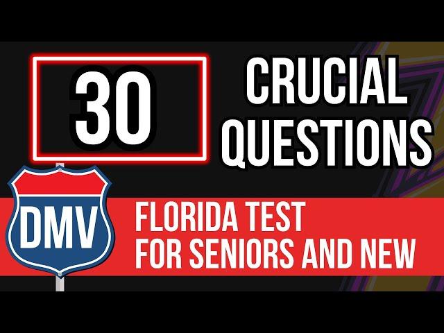 Florida DMV Practice Test 2024 - For Seniors and New Permit (Official Written Test)