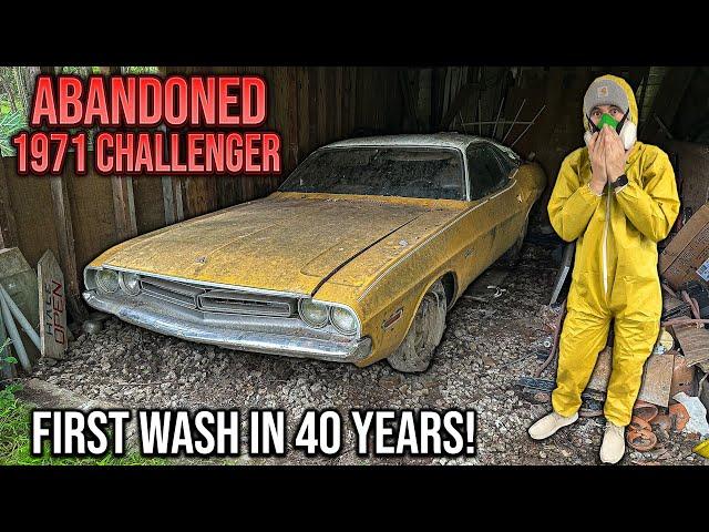 First Wash in 40 Years: Barn Find Dodge Challenger | Car Detailing Restoration