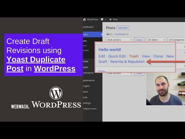 Create Draft Revisions using Yoast Duplicate Post in WordPress