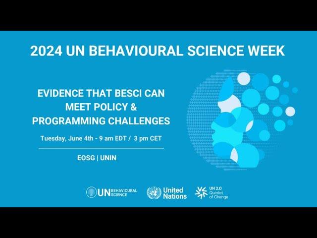 Evidence that Behavioural Science Can Meet Policy & Programming Challenges