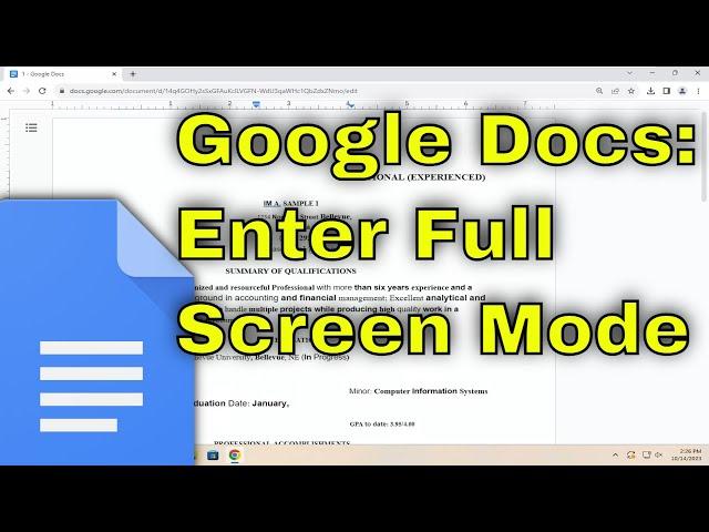 Google Docs Full Screen Mode - How to Enter and Exit [Tutorial]