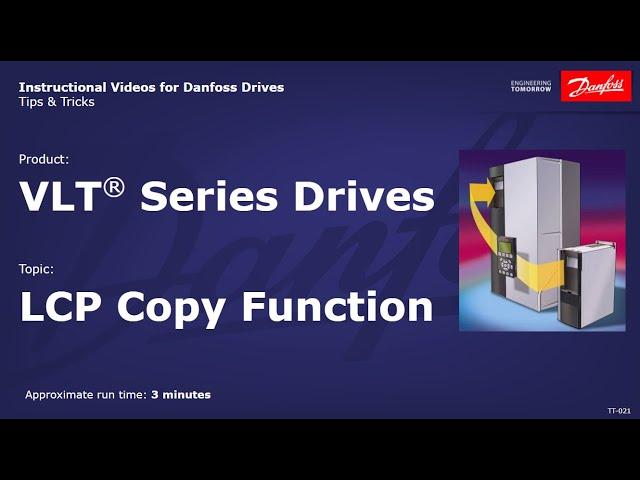 VLT® Drives: LCP Copy Function