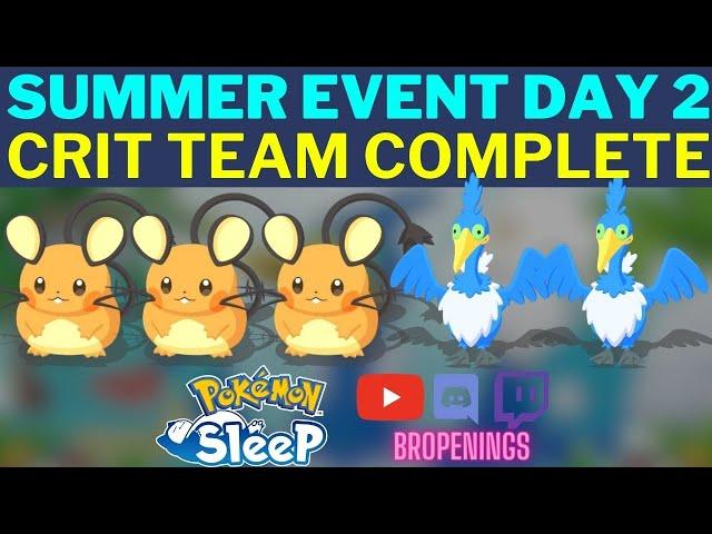 Summer Event Day 2: Full Crit Team #pokemonsleep #cramorant #dedenne