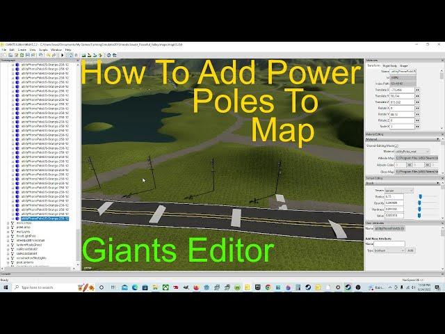 Giants Editor Tutorial | How To Add Power Poles To Your Map | Farming Simulator 19 Map