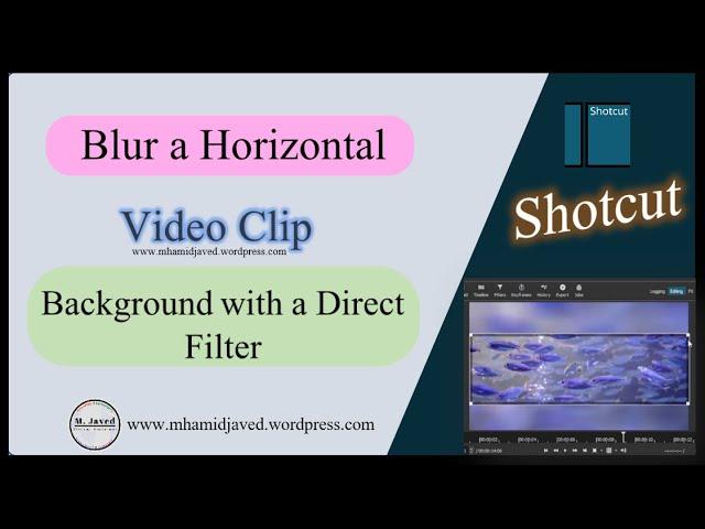 Shotcut | Blur Horizontal Video Background with Filter in Shotcut