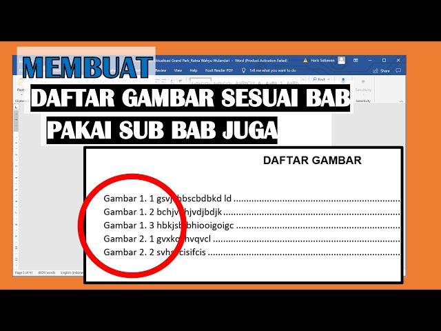 CARA MEMBUAT DAFTAR GAMBAR OTOMATIS SESUAI BAB DAN SUBBAB-NYA