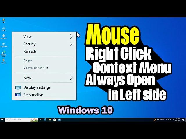 How to Fix Mouse Right Click Context Menu Always Open in Left side Windows 10
