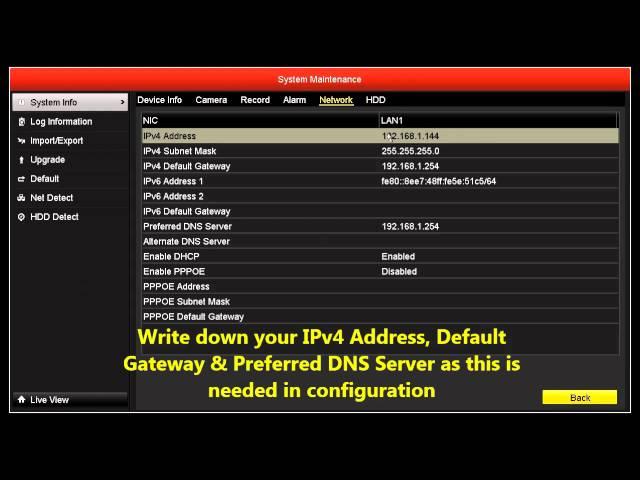 HIKVISION NVR/DVR NETWORK SETUP