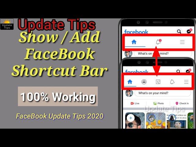 How To Add / Show icon Shortcuts Bar In FaceBook Home Page 2020 | Update Tips