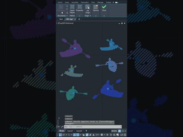 AutoCAD Tips - 22 Recreate Multiple Hatch Boundaries at Once #Shorts #autocad