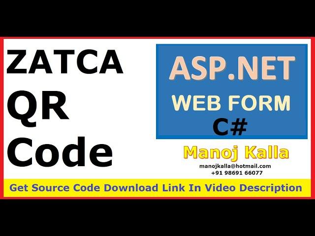 zatca qr code C#  AspNet | QR Code ZATCA AspNet WebForm | zatca qr  generator | QR SaudiArab ZATCA