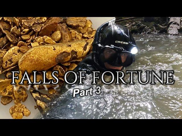 Large pay streak of gold at the Falls Of Fortune!!