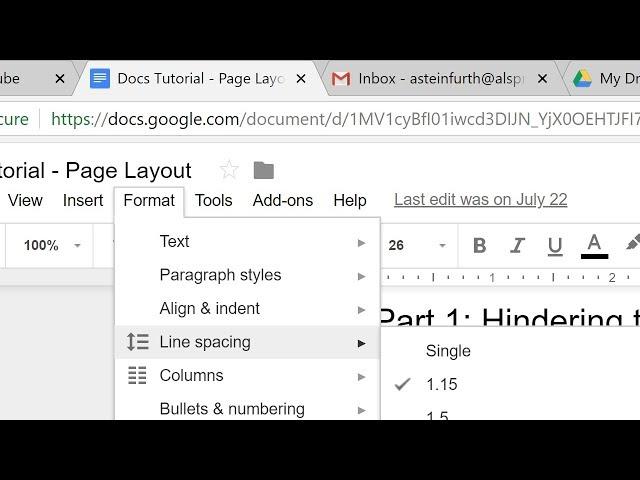 Google Docs - Advanced Formatting and Page Setup