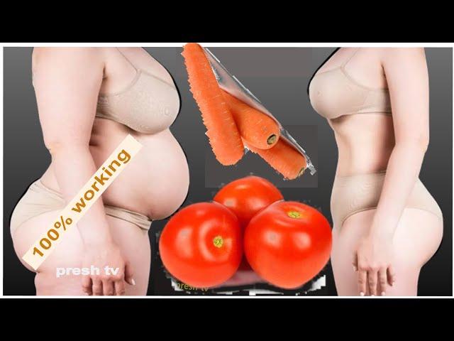 Mix tomato with carrot! fat burning drink recipe at home that works in 5 days!! fat melting drink!