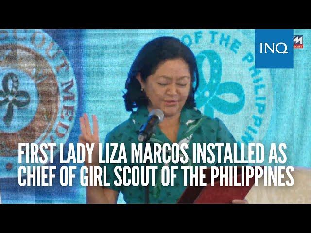 First Lady Liza Marcos installed as chief of Girl Scout of the Philippines