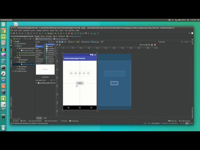 How to use rating bar Android Studio