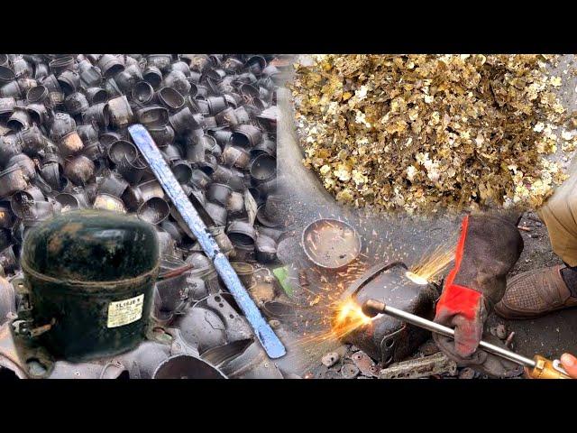 Amazing Work Recover Pure Silver From Scrap Refrigerator Compressor