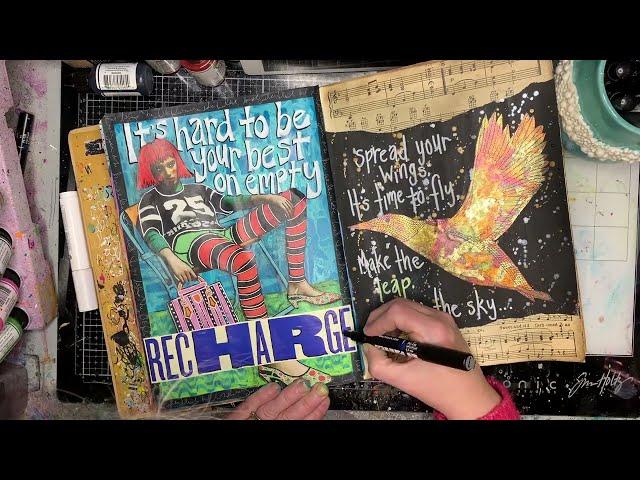 Art Journaling with Niamh: Adding text to collaged pages