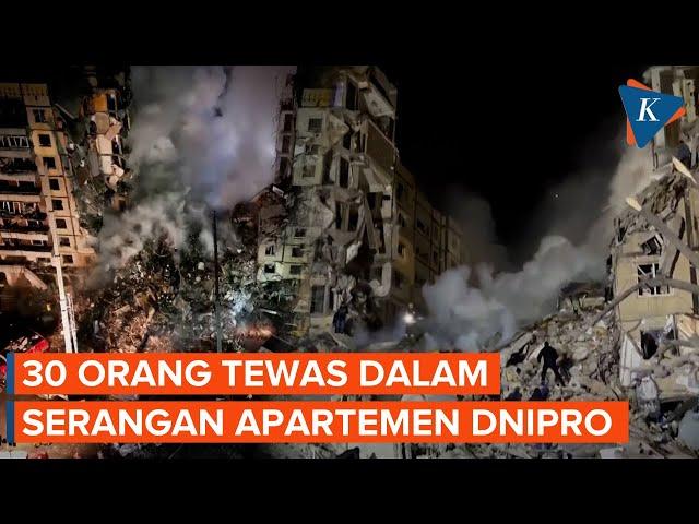 Serangan Rudal Rusia Hantam Apartemen di Dnipro Ukraina