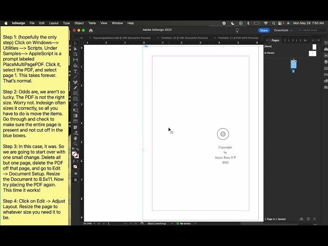 Insert and Resize a PDF in Indesign