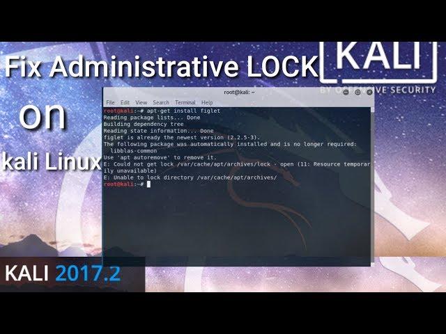 Fixing   E: could not get lock /var/cache/apt/archives/lock  | on kali Linux 2017.2