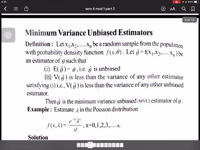 Minimum Variance Unbiased Estimators