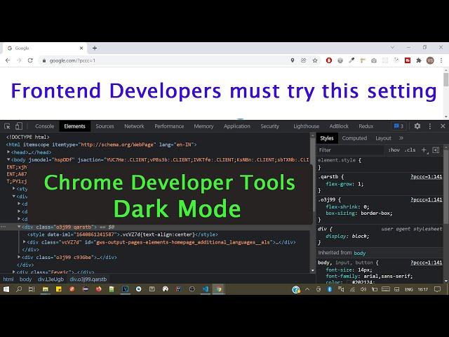 enable dark mode in Google Chrome Developer tools | Frontend Developers must try this setting