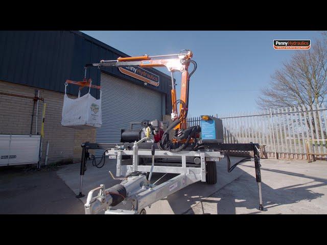 Twin Axle Trailer + PH Hydraulic Crane | Trailer Cranes | Penny Hydraulics