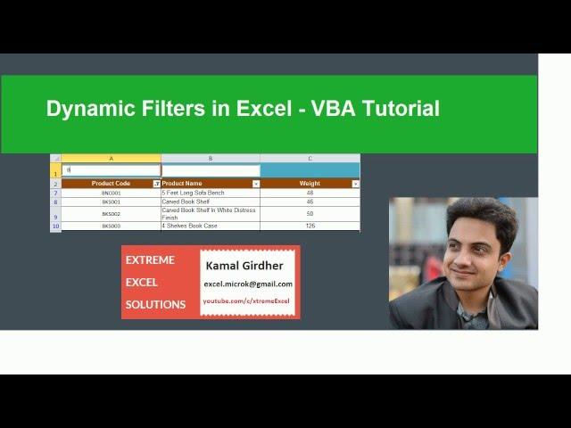 Dynamic filters in Excel (Filter as you type) - Excel VBA Tutorial