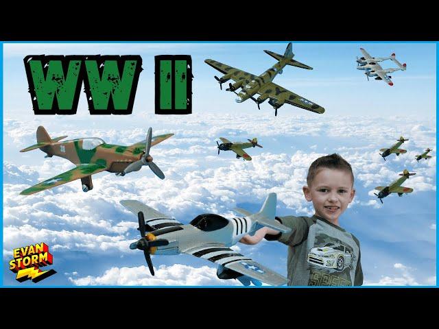 Sky Wings World War II Die Cast Planes Son and Dad Unboxing and Play 2
