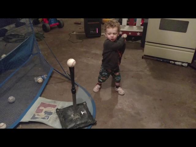 2 year old swings a 24 ounce Bat!