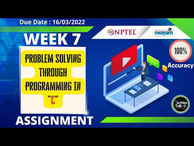 NPTEL Problem solving through Programming In C WEEK 7 Quiz Assignment Solutions | Swayam 2022