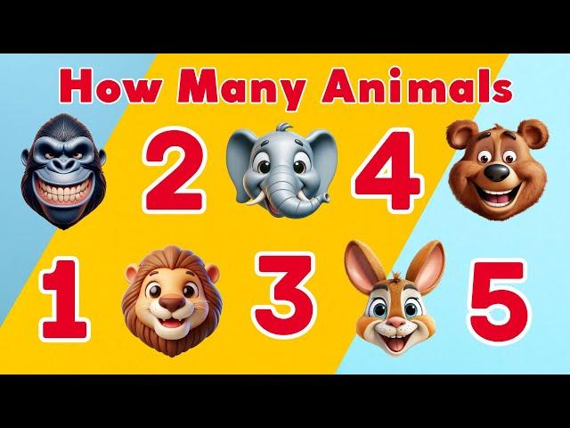 How many Animals ? Quiz for Children - learn Numbers