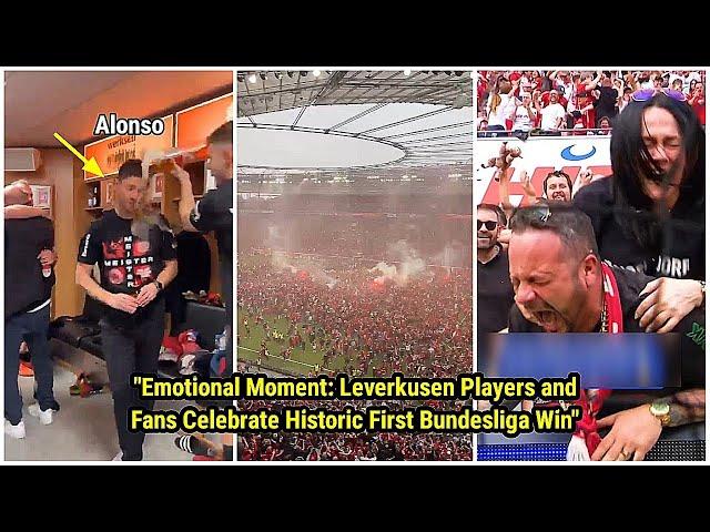 Emotional Moment: Bayer Leverkusen Players and Fans Celebrate Historic First Bundesliga Win 