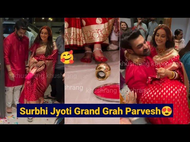 Surbhi Jyoti Grand Welcome in Susral with Husband Sumit Suri Looks Adorable with luxurious Welcome