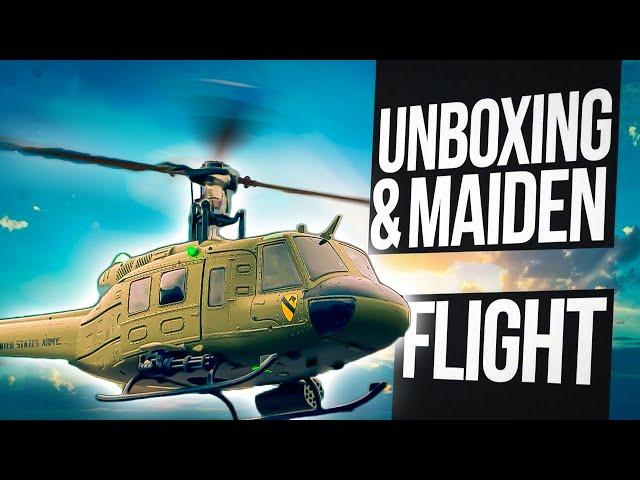 Eachine E190 Scale Rc Helicopter UH-1 HUEY Unboxing and Maiden Flight