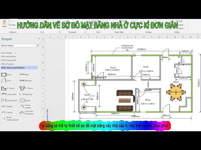 hướng dẫn vẽ sơ đồ mặt bằng nhà ở đơn giản ai cũng có thể vẽ