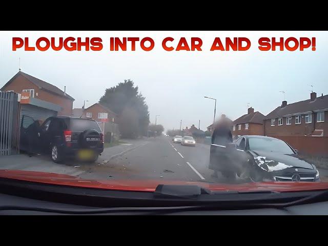 UNBELIEVABLE UK DASH CAMERAS | Car Nearly Runs Into Back Of 2 Cars, Random Incidents, Hits the Curb!