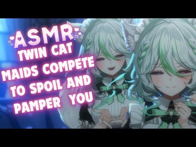 Twin Cat Maids Compete to Spoil & Pamper You ASMR【 3DIOS |  F4A | Personal Attention 】