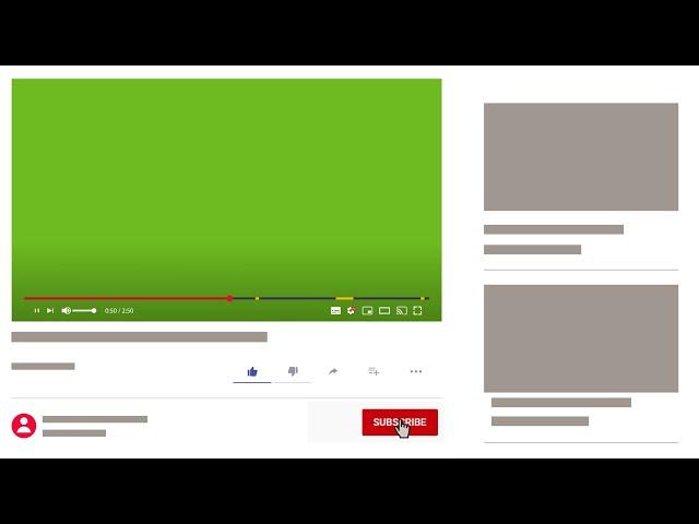 YouTube video player subscribe button green screen || No Copyright