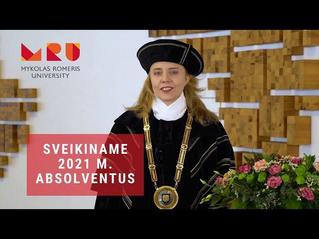 Rektorė sveikina 2021 m. absolventus