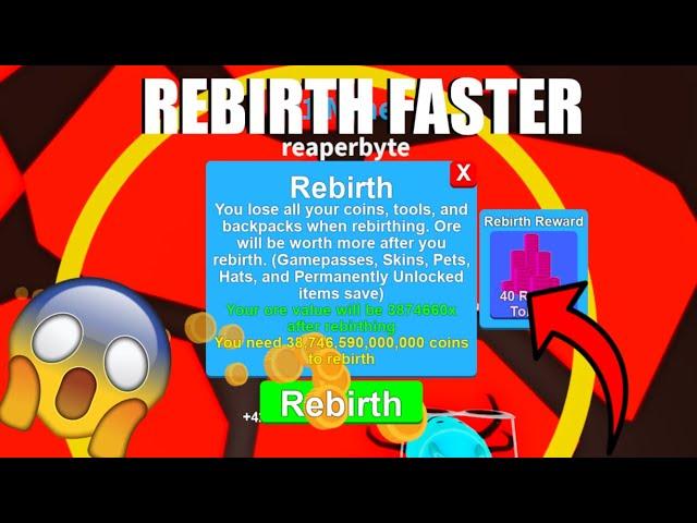 How to REBIRTH FASTER in Roblox Mining Simulator (EASY)