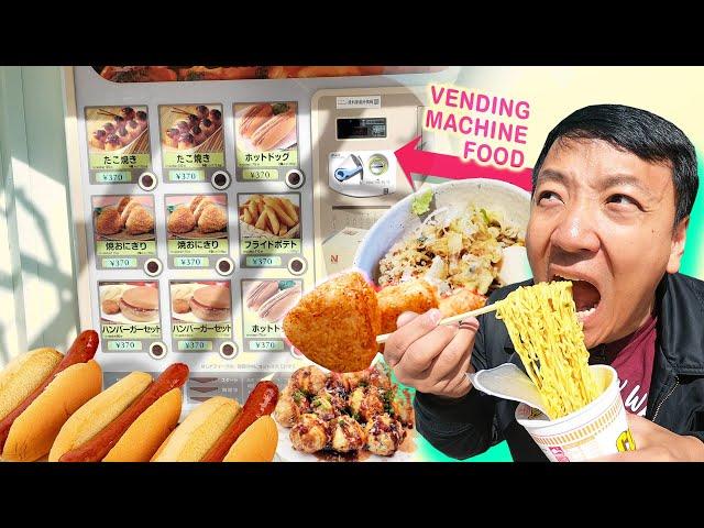 Eating ONLY VENDING MACHINE FOOD & CREEPY Vending Machines in Tokyo Japan