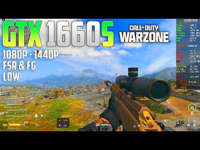 GTX 1660 Super Call of Duty: Warzone 2 | 1440p - 1080p | Low | FSR & FG